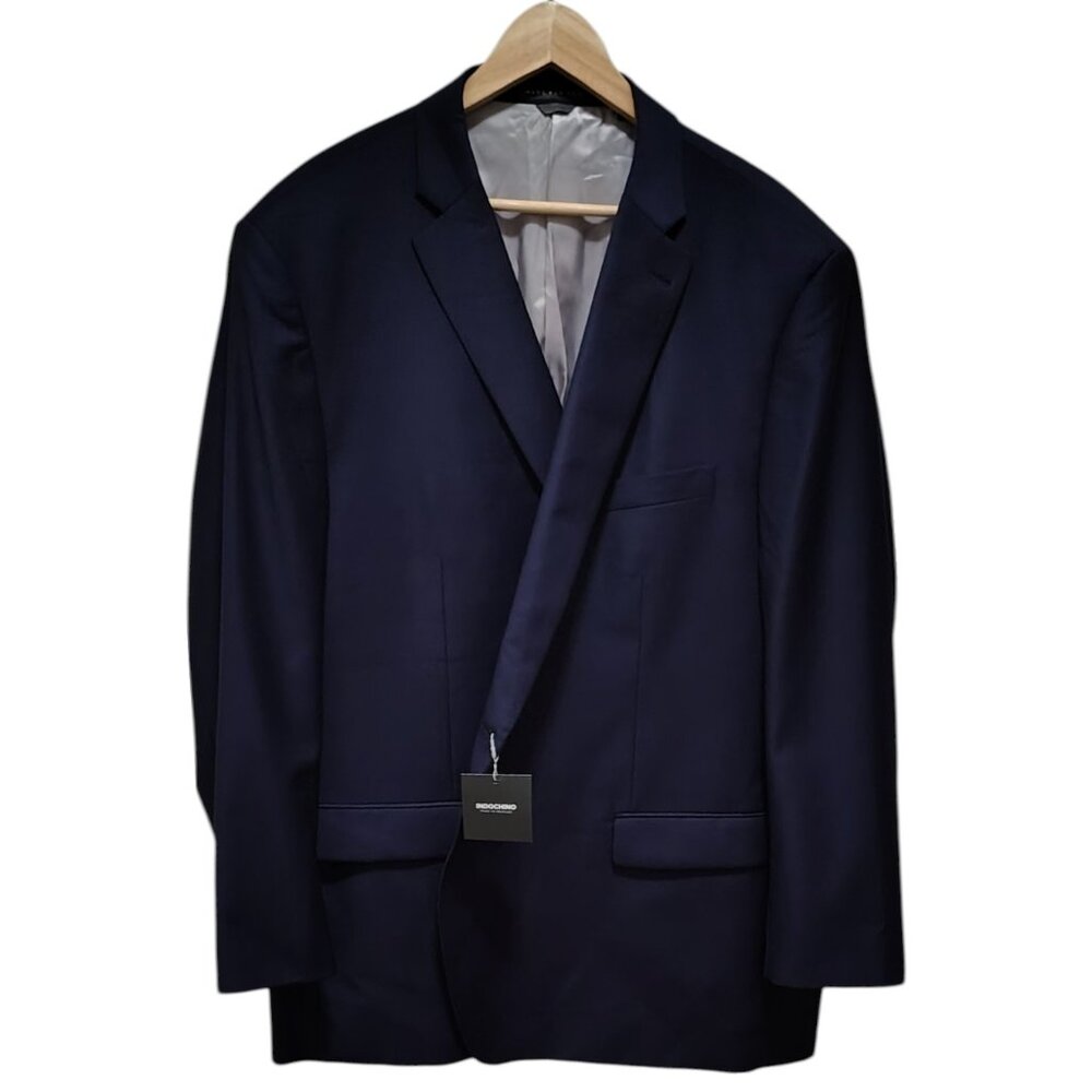 Innochino Bespoke Navy Blue Windowpane Blazer. Sporty Suit Jacket.
